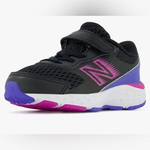 NEW w/tags New Balance 680 V6 Hook & Loop Running Shoe, Black/Magenta Size 5.5